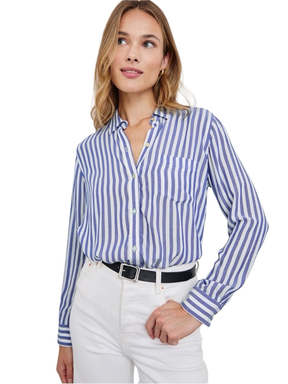 🔥 RAILS Wren Shirt blue white size small $178